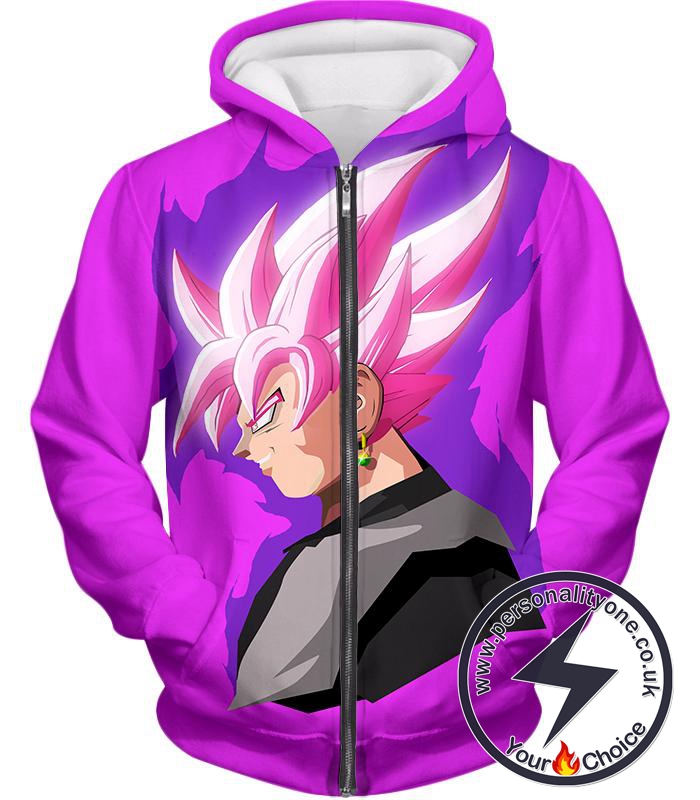 Dragon Ball Super Ultimate Evil Zamasu Super Saiyan Rose Form Cool Promo Purple Zip Up Hoodie